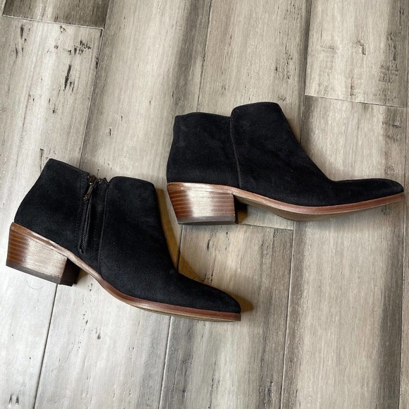 Sam Edelman Petty Suede Booties Women's Black Size 7 - Picture 3 of 8